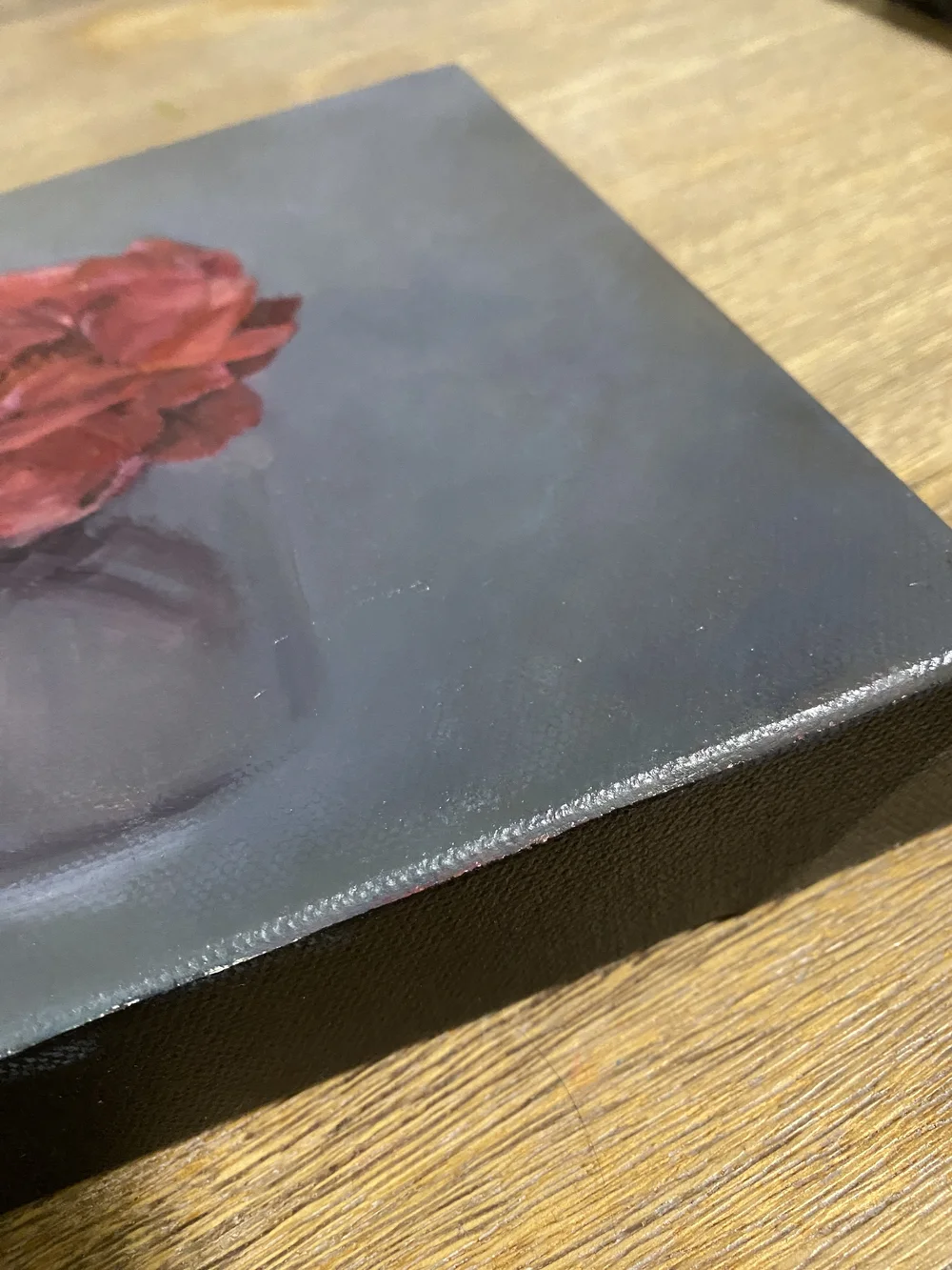 Rose Study. Oil on canvas 20 x 20 cm — Valeria Carballo Art